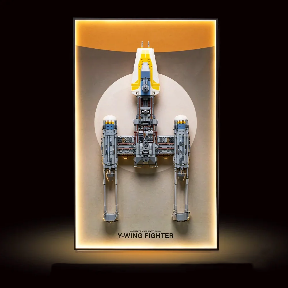 Wall-Mount Display frame for LEGO® STAR WARS Y-Wing Starfighter 75181