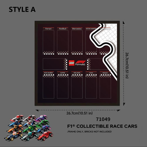 Display Case for LEGO® F1® Race Cars 71049