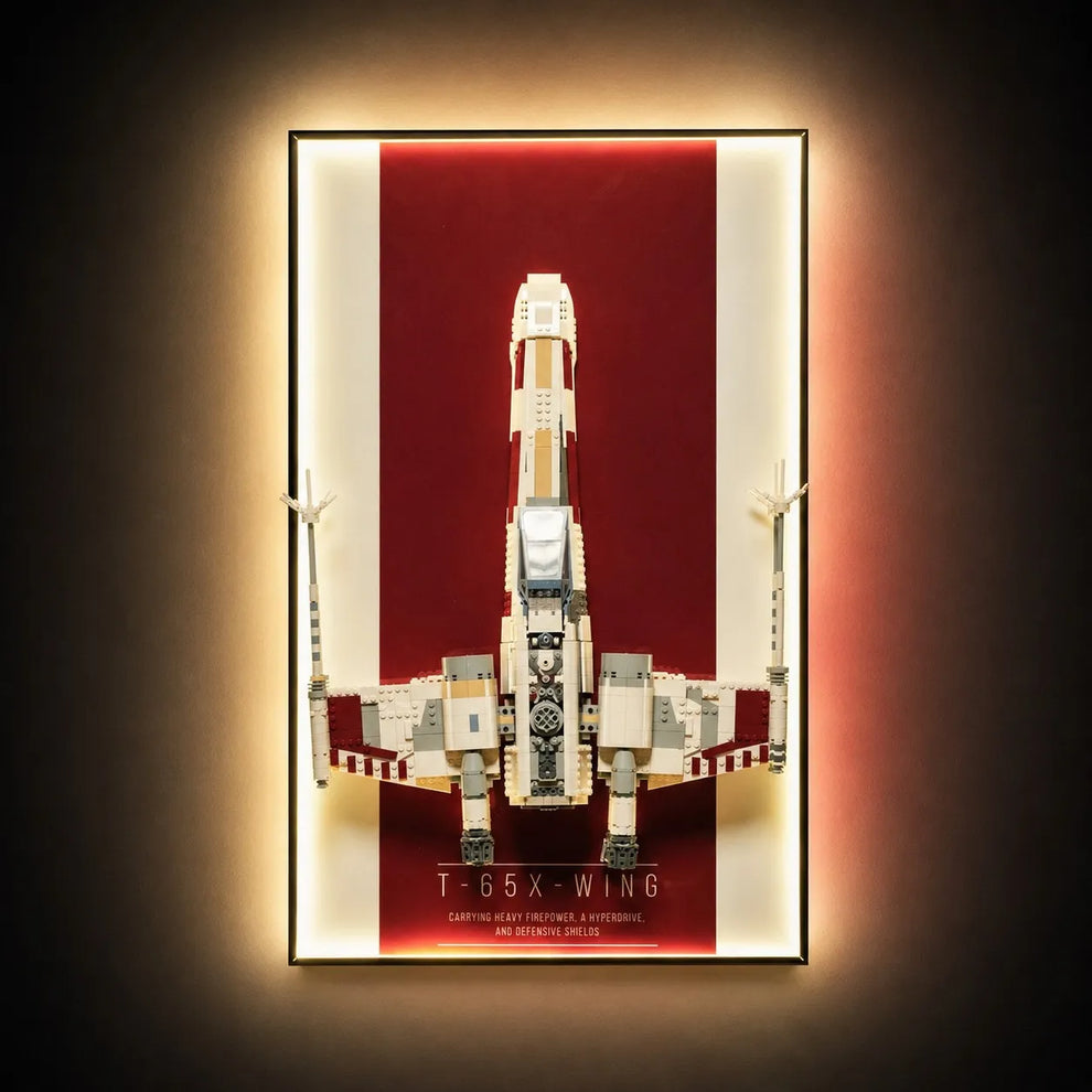 Wall-Mount Display frame for LEGO® STAR WARS X-Wing Starfighter 75355