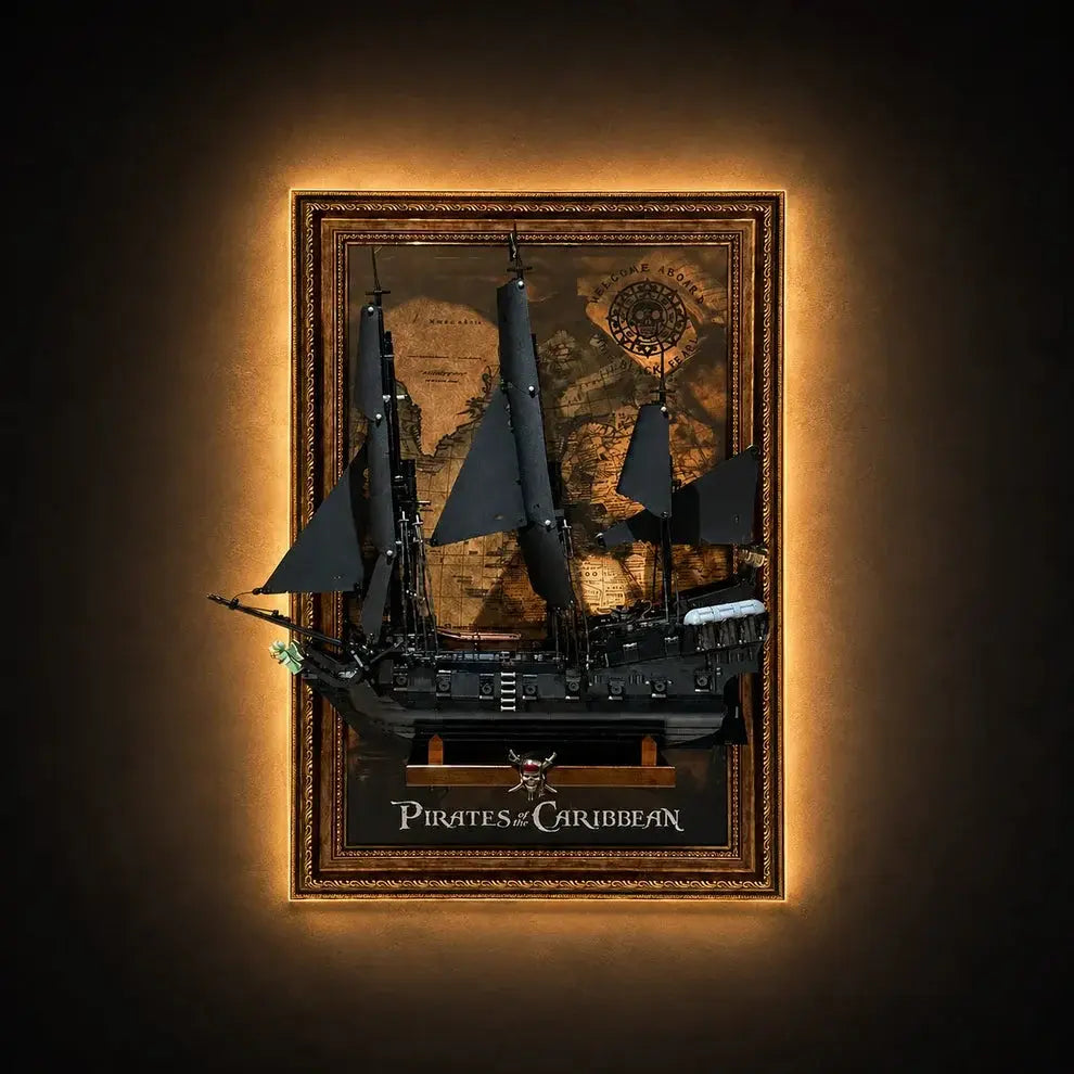 Wall-Mount Display Frame for LEGO® Captain Jack Sparrow's Pirate Ship (10365)