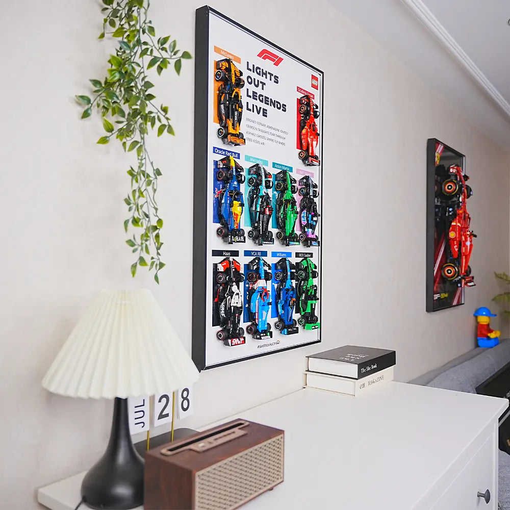 Wall-Mount Display Frame for LEGO® Speed Champion F1 series