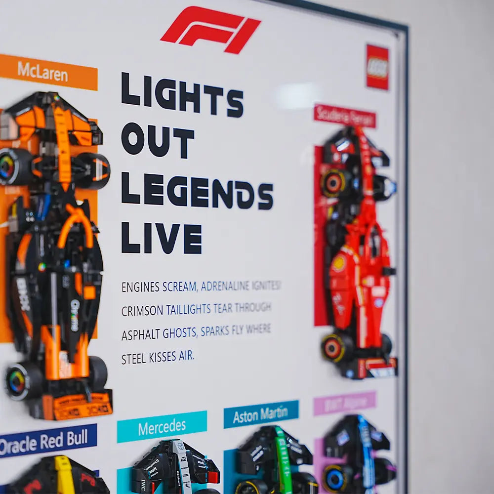 Wall-Mount Display Frame for LEGO® Speed Champion F1 series