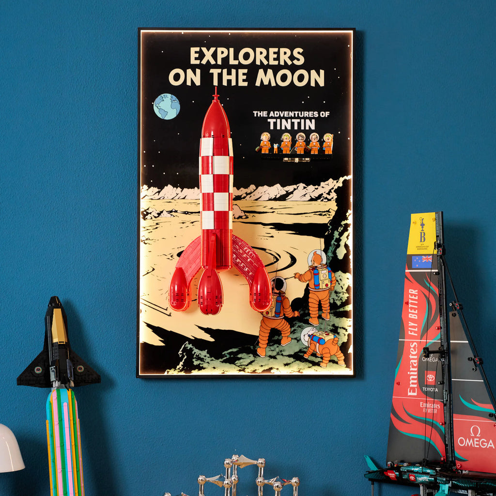 Wall Display Frame for LEGO® Ideas Tintin Moon Rocket 21367