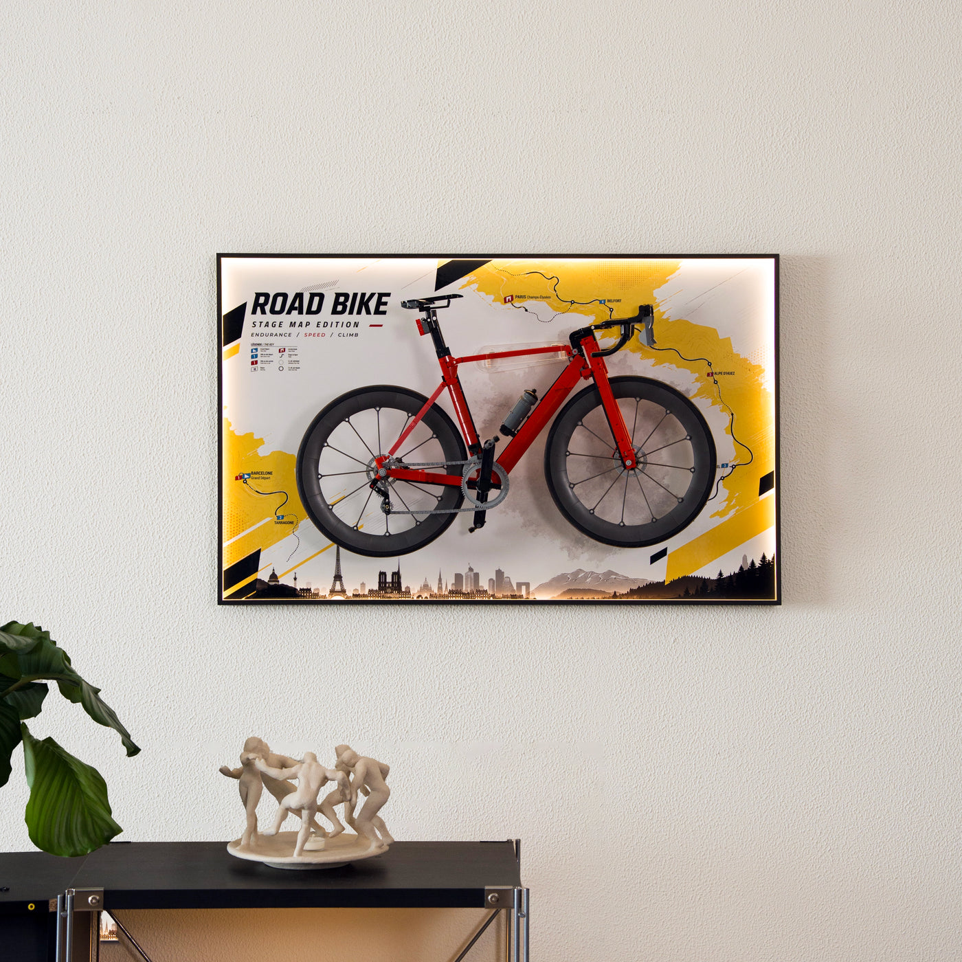 Wall-Mount Display Frame for LEGO® Icons Road Bike 11380