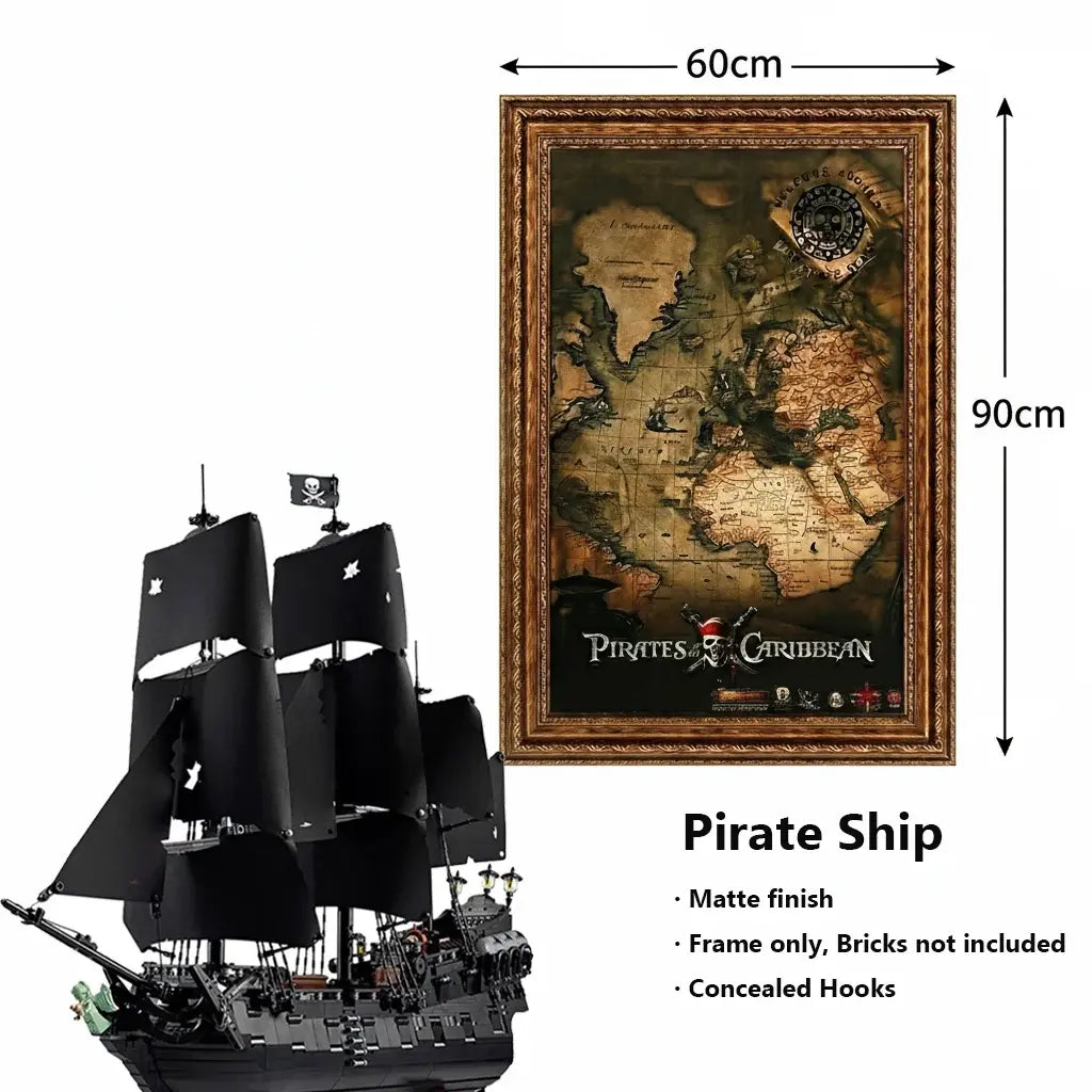 Wall-Mount Display Frame for LEGO® Captain Jack Sparrow's Pirate Ship (10365)