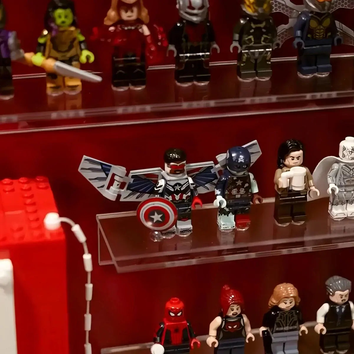 Wall mounted Display Case for lego Marvel Logo & Marvel Minifigure