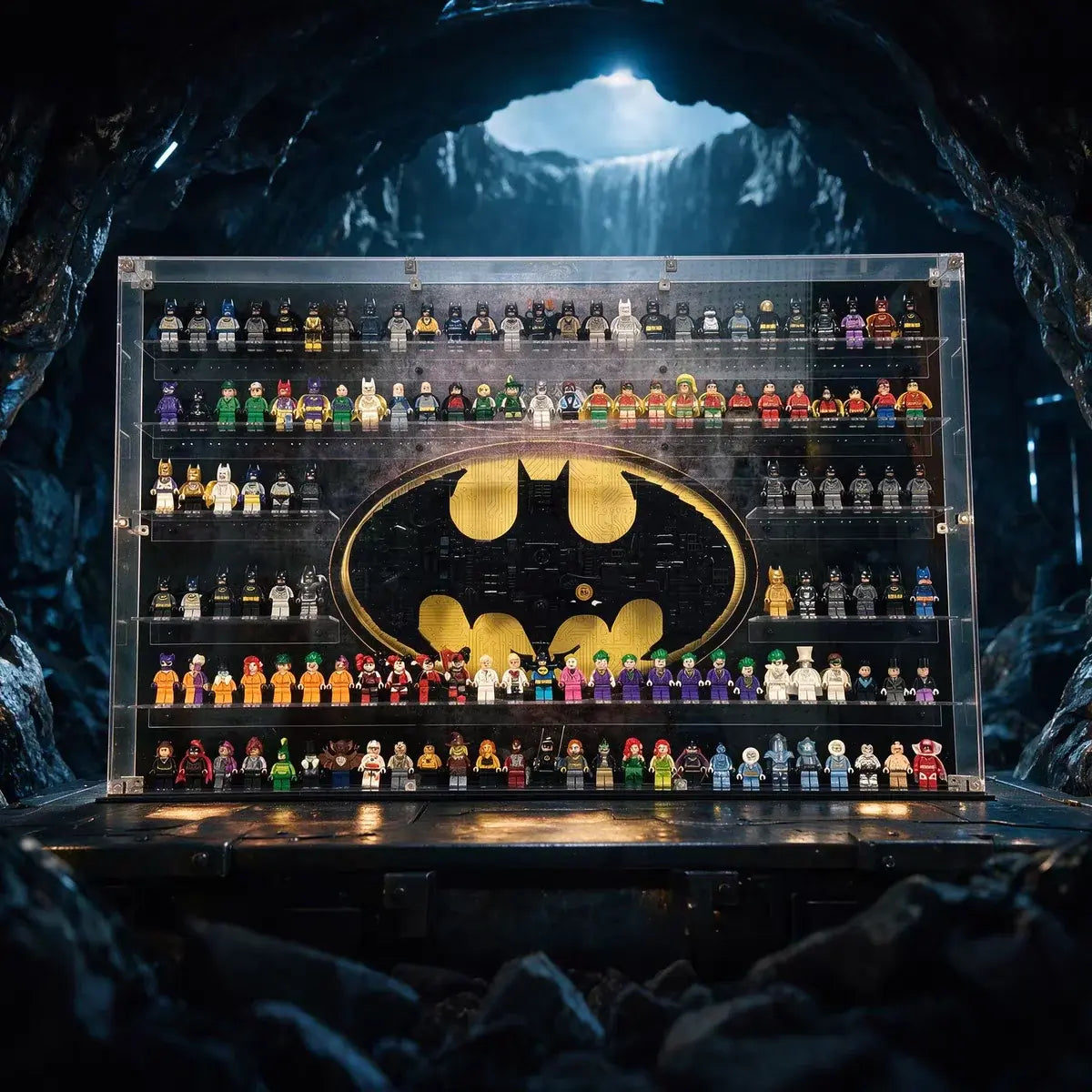 Dust Proof Wall mounted Display Case for lego Batman Logo & Batman Minifigure
