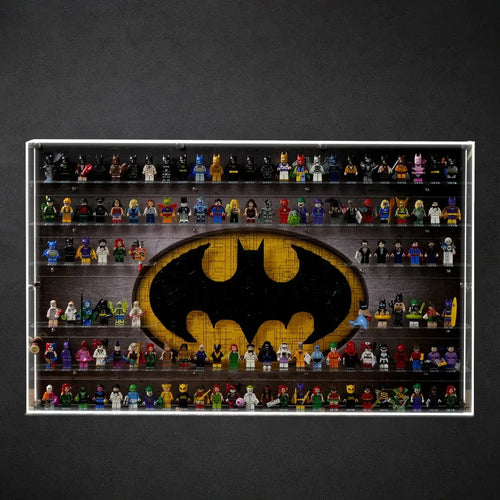 Dust Proof Wall mounted Display Case for lego Batman Logo & Batman Minifigure