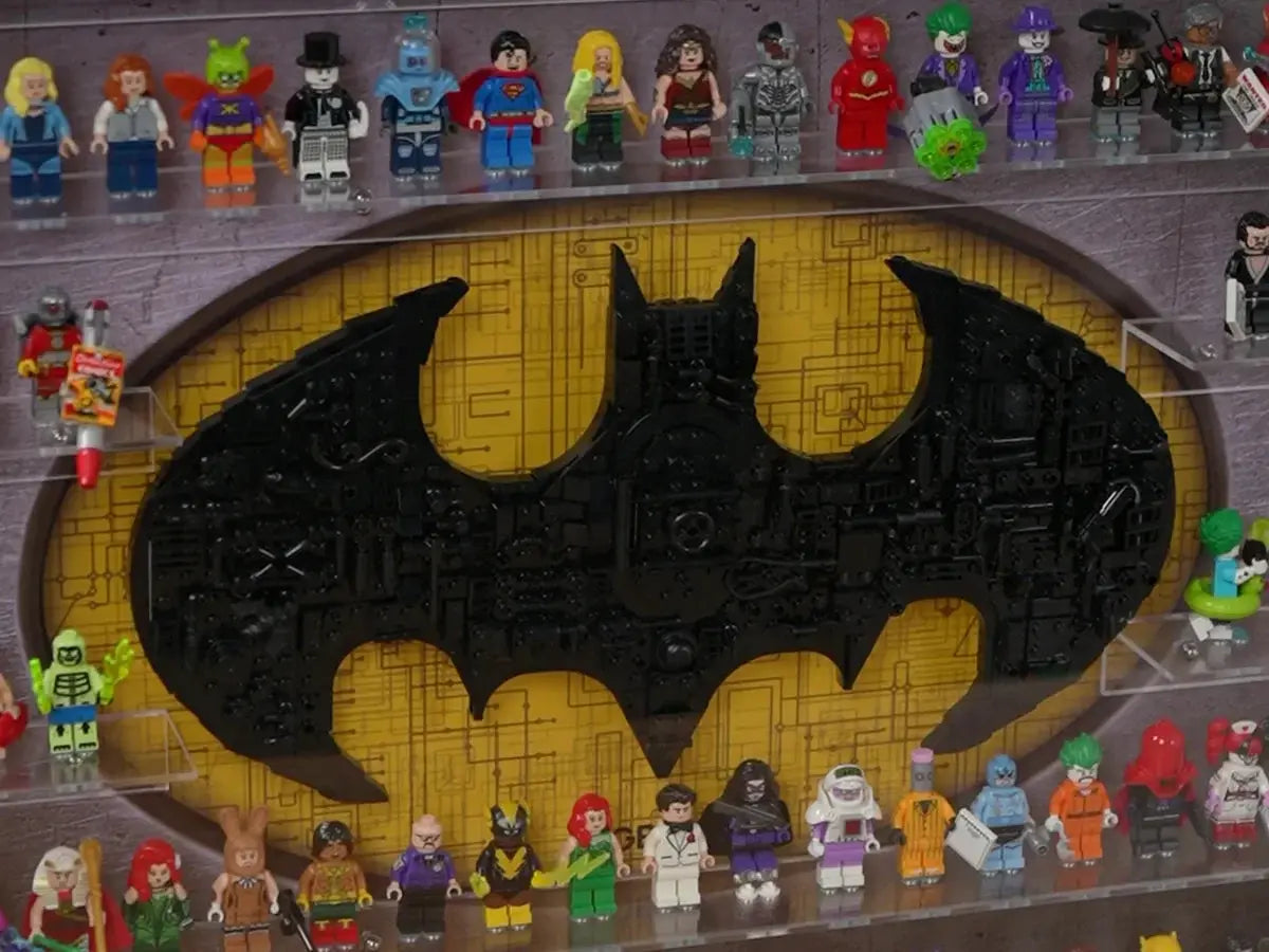 Dust Proof Wall mounted Display Case for lego Batman Logo & Batman Minifigure