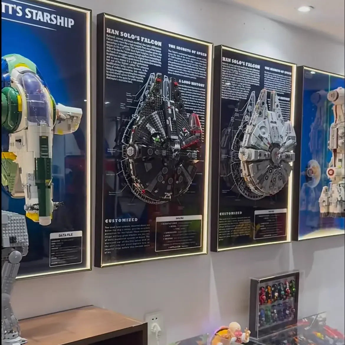 Wall-Mount Display Frame for LEGO® STAR WARS Dark Millennium Falcon 75389