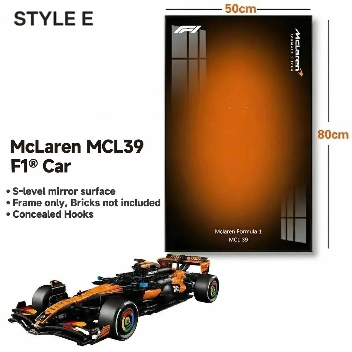 Wall-Mount Display Frame for LEGO® McLaren MCL39 F1 Car 42228