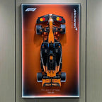 Wall-Mount Display Frame for LEGO® McLaren MCL39 F1 Car 42228