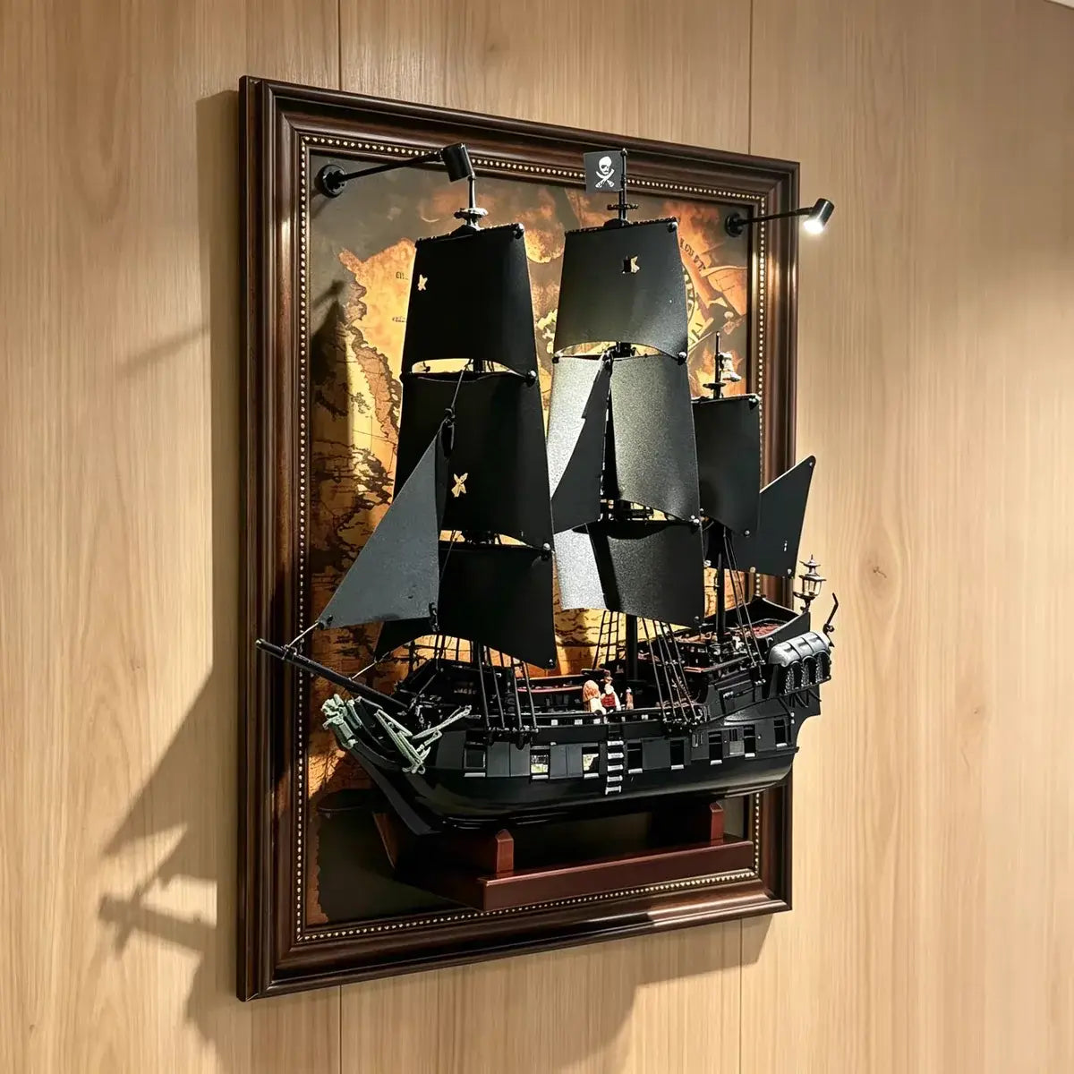 Wall-Mount Display Frame for LEGO® Captain Jack Sparrow's Pirate Ship (10365)