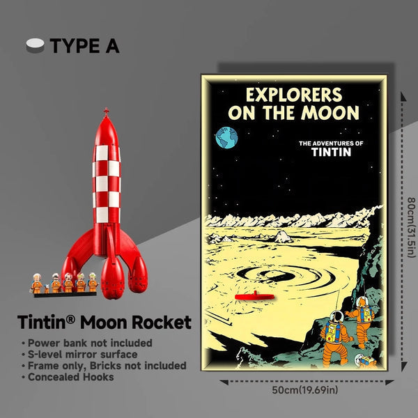 Wall Display Frame for LEGO® Ideas Tintin Moon Rocket 21367