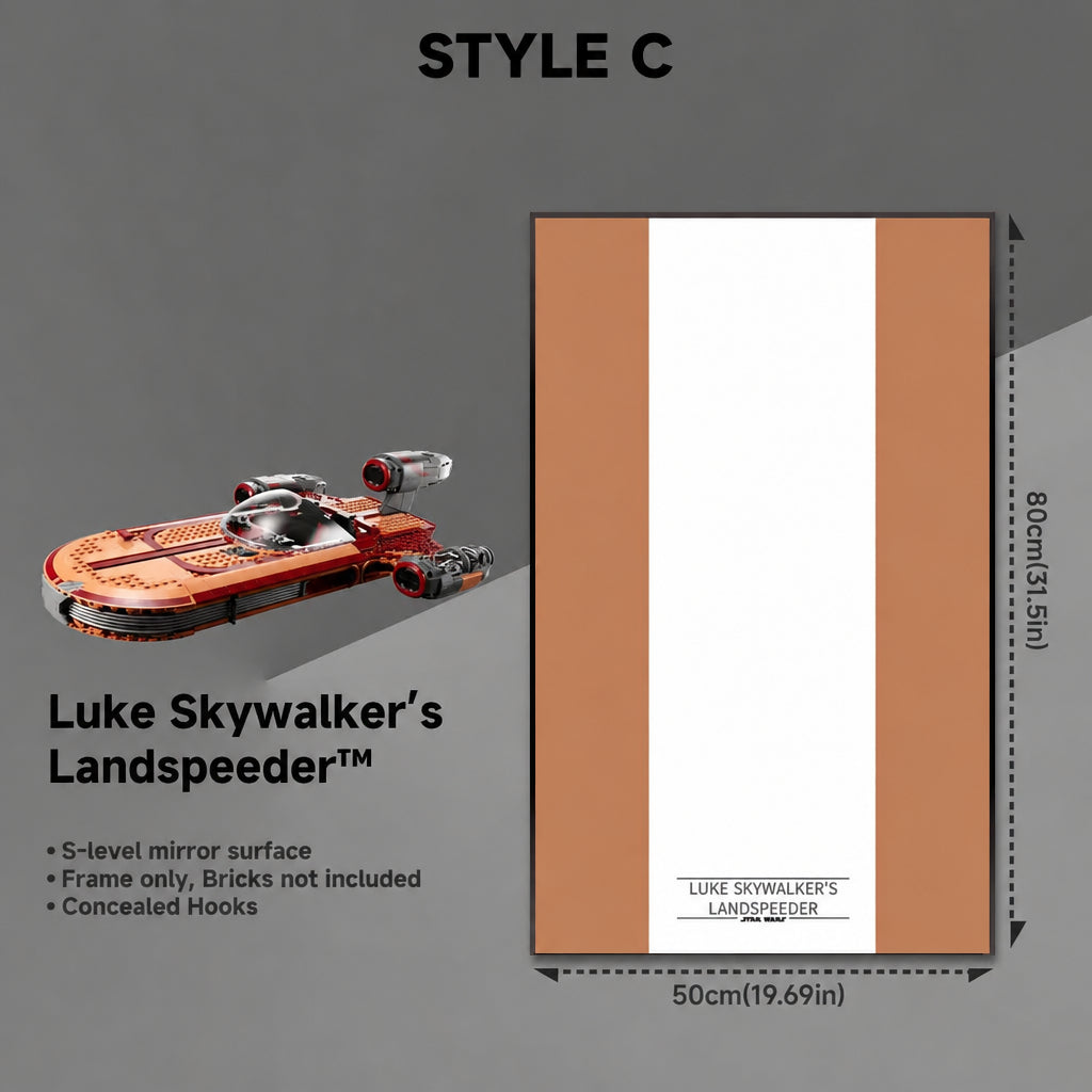 Wall-Mount Display Frame for LEGO® Star Wars Luke Skywalker’s Landspeeder™ 75341