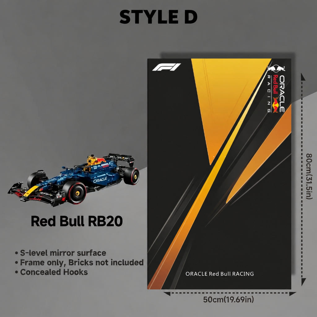 Wall-Mount Display Frame for LEGO® Oracle Red Bull Racing RB20 F1 Car 42206