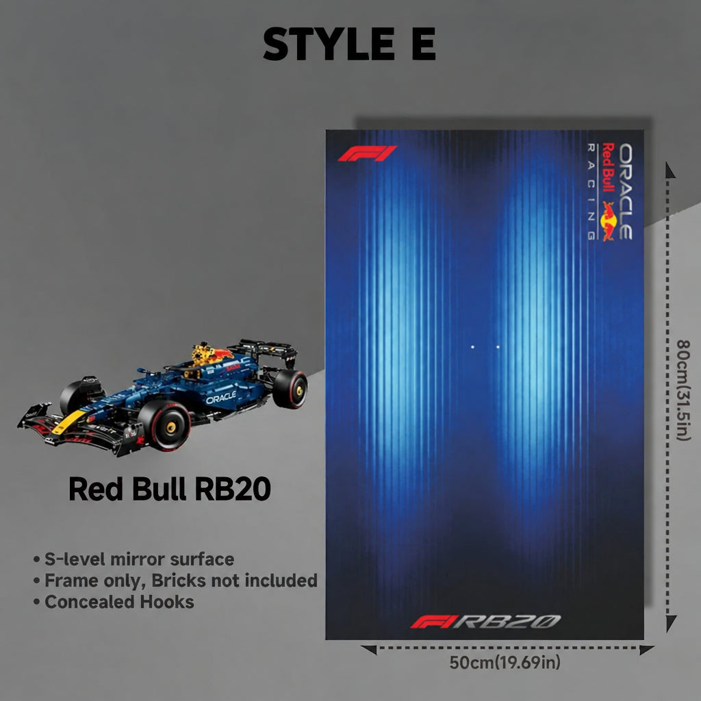 Wall-Mount Display Frame for LEGO® Oracle Red Bull Racing RB20 F1 Car 42206