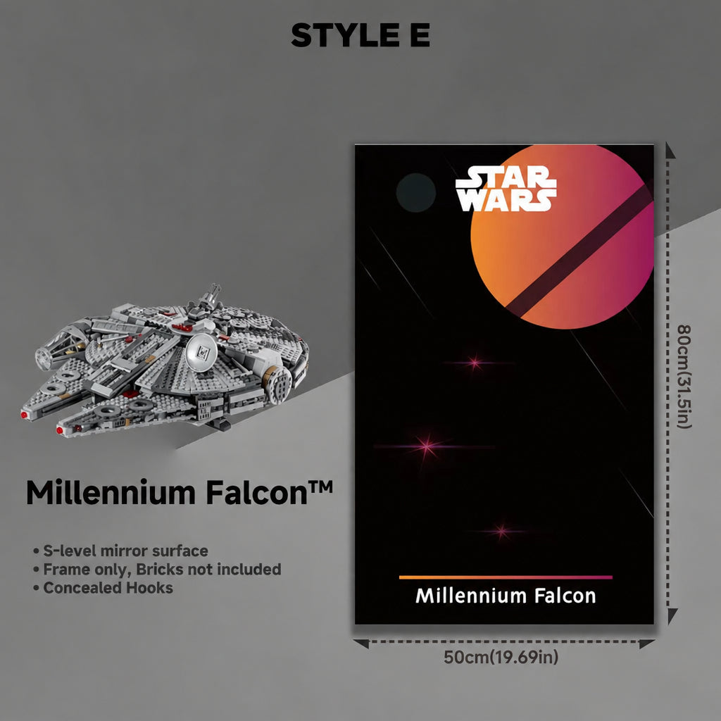 Wall-Mount Display Frame for LEGO® Star Wars Millennium Falcon 75257