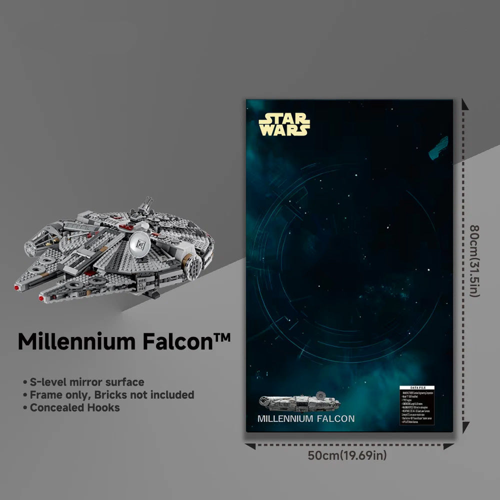 Wall-Mount Display Frame for LEGO® Star Wars Millennium Falcon 75257