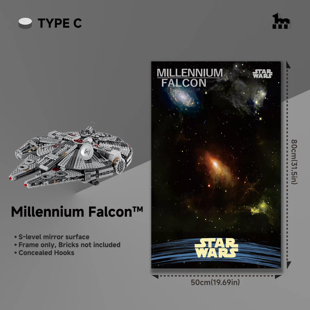Wall-Mount Display Frame for LEGO® Star Wars Millennium Falcon 75257