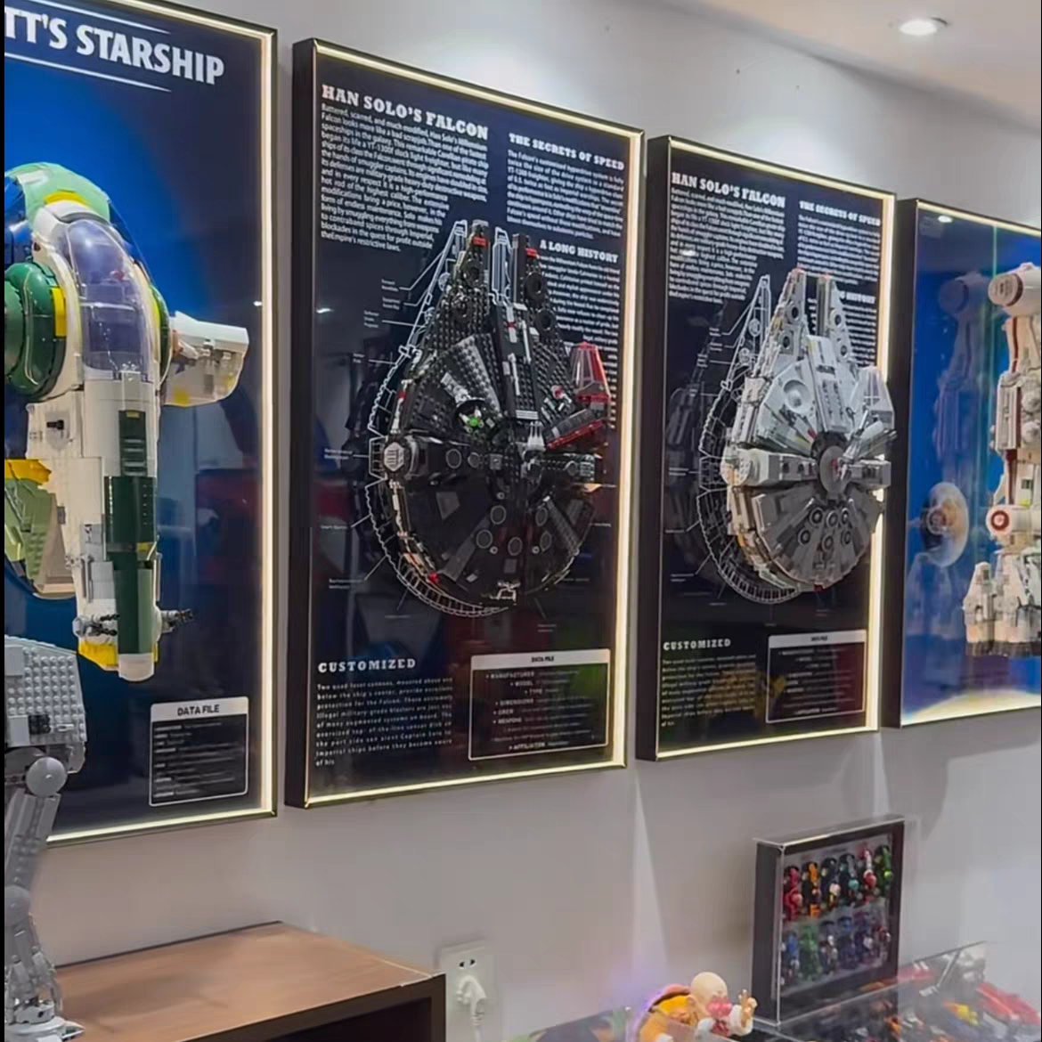 Wall-Mount Display Frame for LEGO® STAR WARS Dark Millennium Falcon 75389
