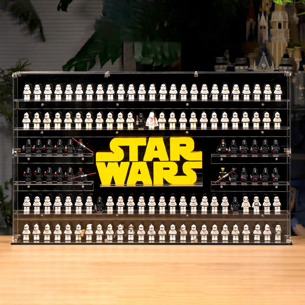 Dust Proof Wall mounted Display Case for LEGO® Star Wars™ Logo & Minifigure