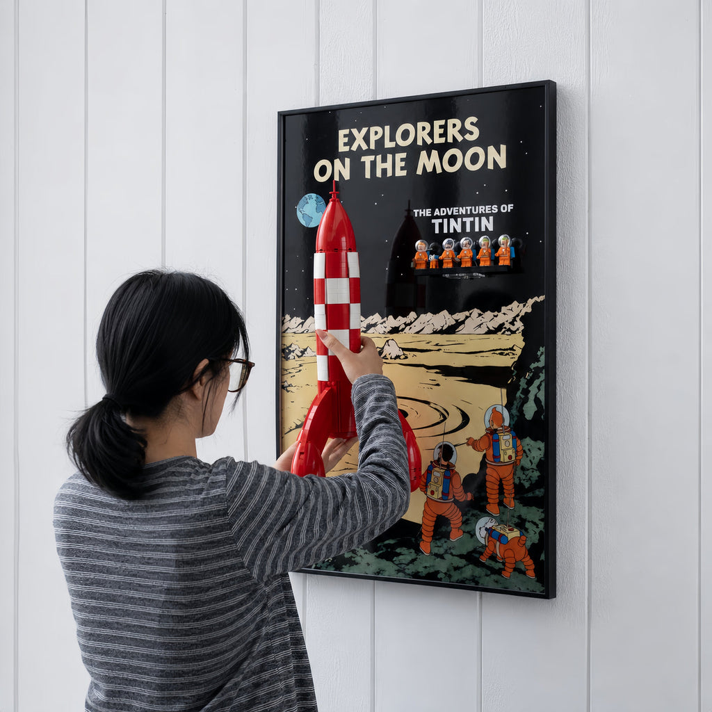 Wall Display Frame for LEGO® Ideas Tintin Moon Rocket 21367