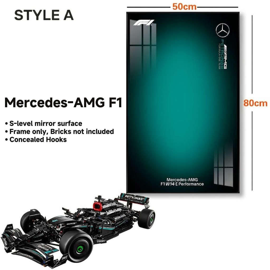 Wall-Mount Display frame for LEGO® Technic™ Mercedes-AMG F1 W14 E Performance 42171