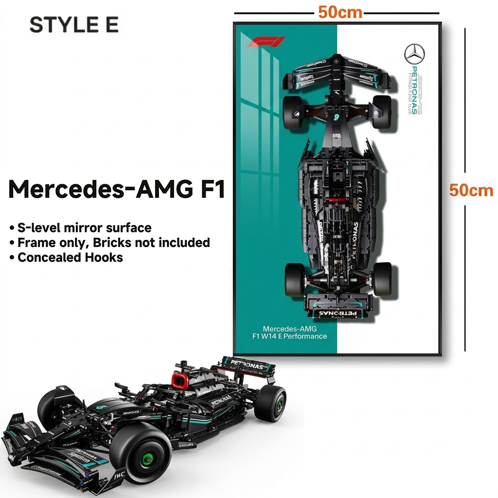 Wall-Mount Display frame for LEGO® Technic™ Mercedes-AMG F1 W14 E Performance 42171