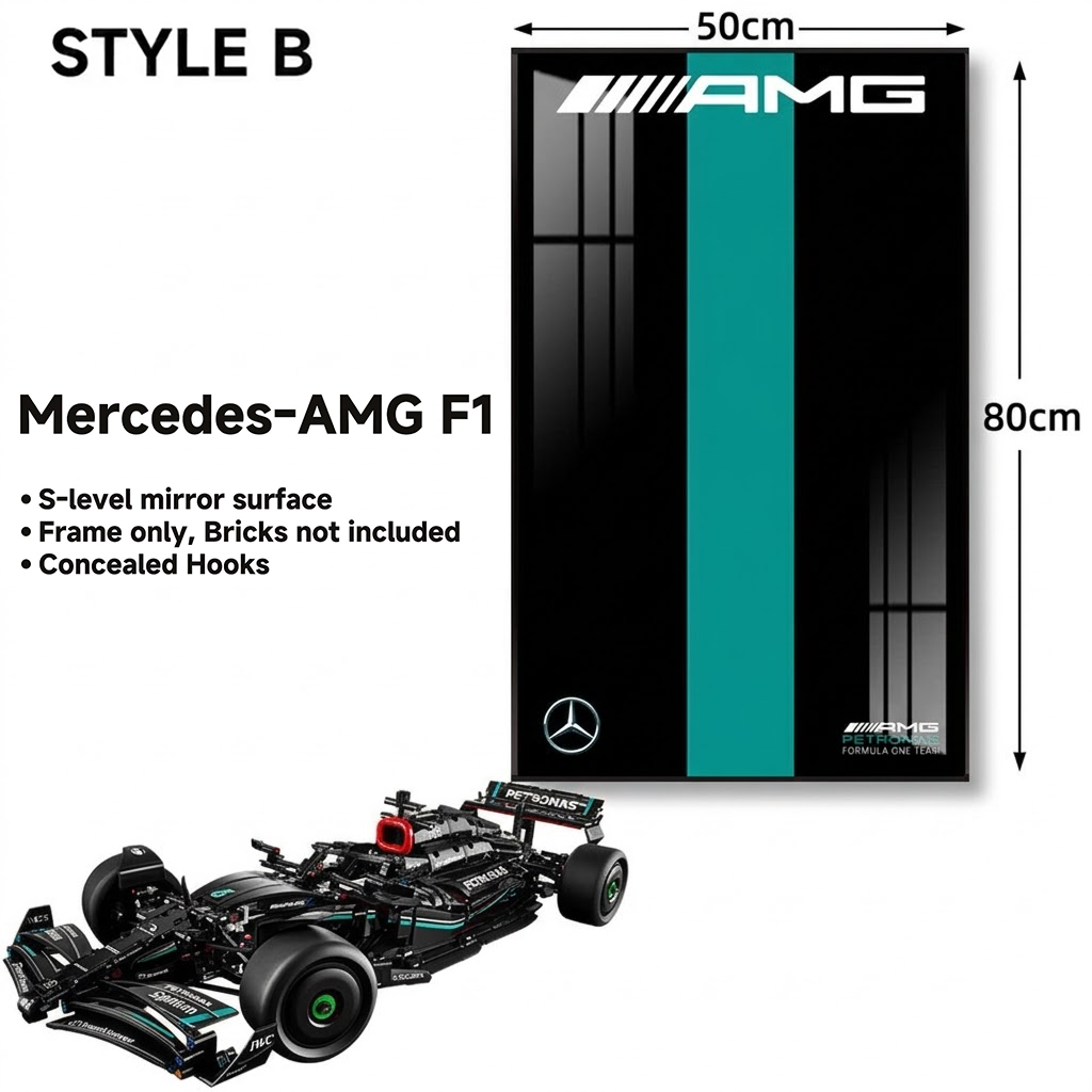 Wall-Mount Display frame for LEGO® Technic™ Mercedes-AMG F1 W14 E Performance 42171