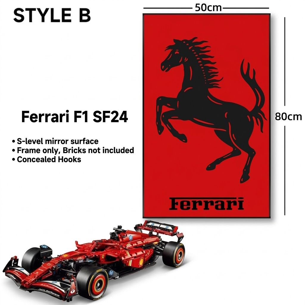 Wall-Mount Display Frame for LEGO® Technic Ferrari SF-24 42207