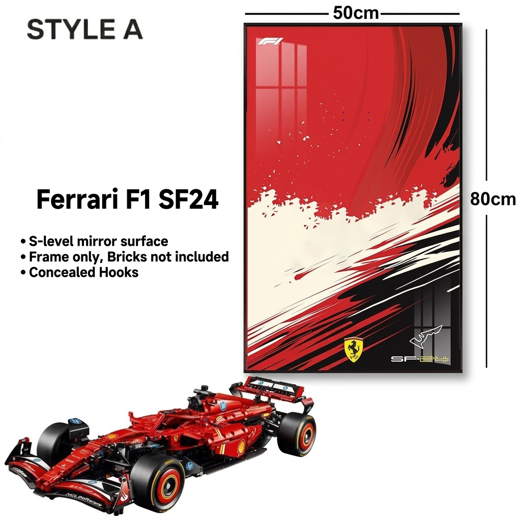Wall-Mount Display Frame for LEGO® Technic Ferrari SF-24 42207