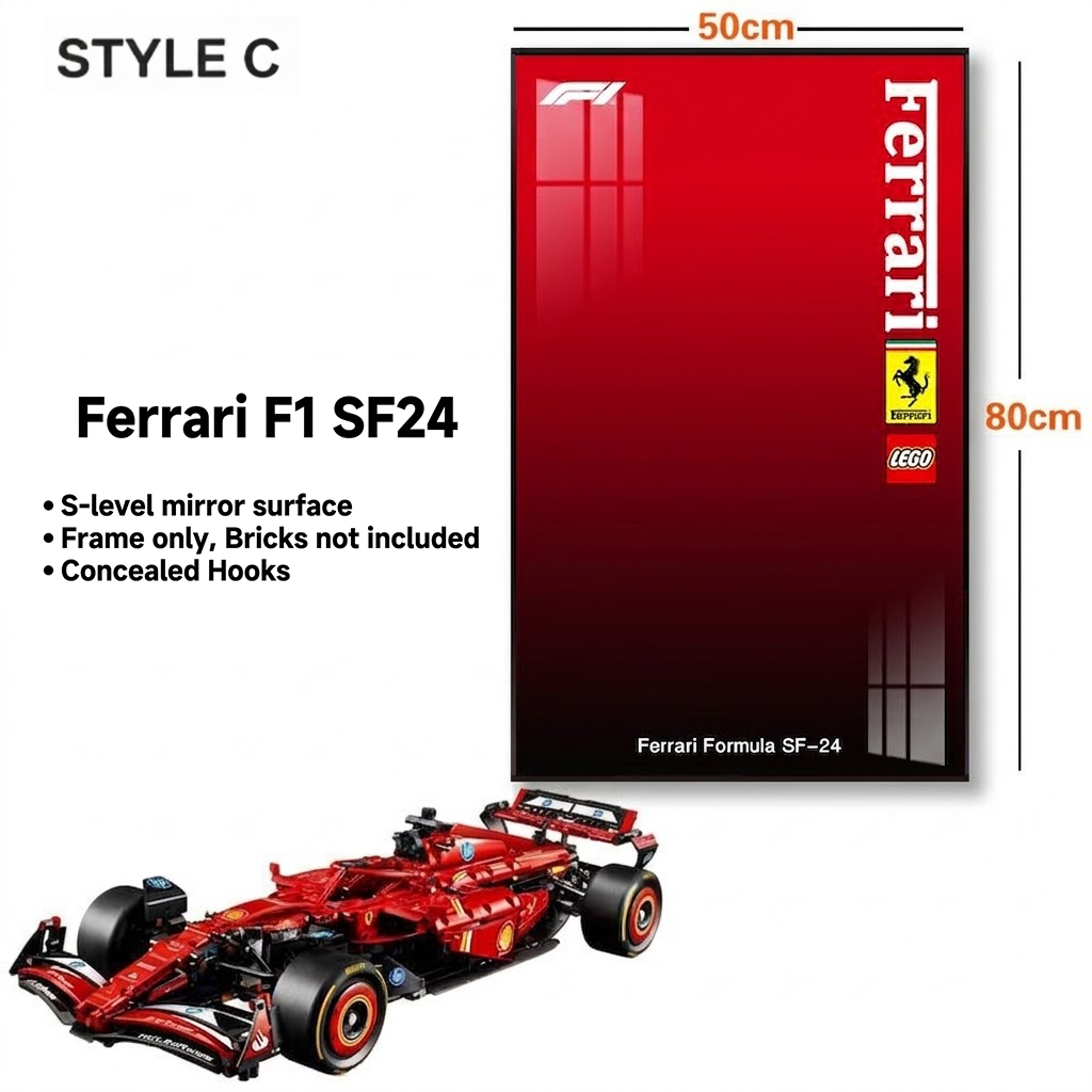 Wall-Mount Display Frame for LEGO® Technic Ferrari SF-24 42207