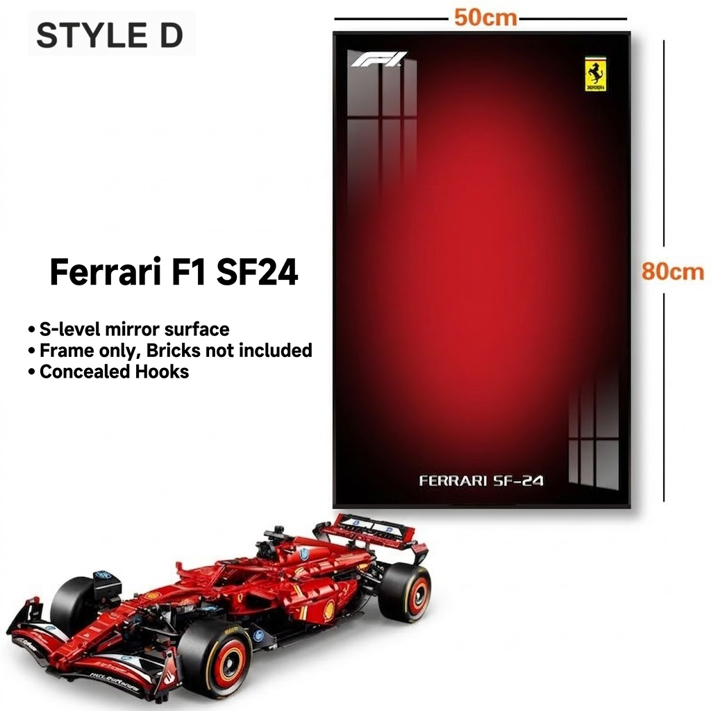 Wall-Mount Display Frame for LEGO® Technic Ferrari SF-24 42207