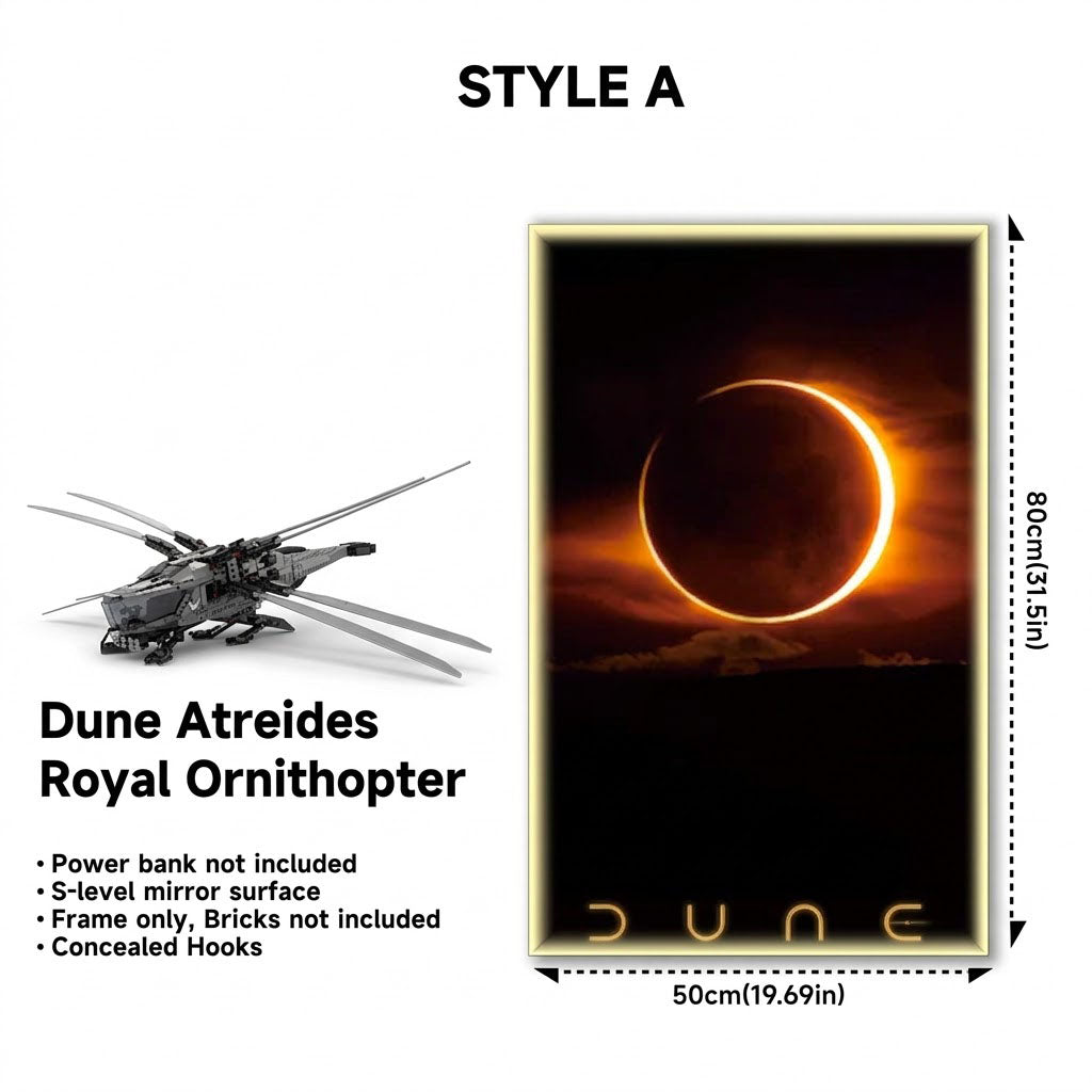 Wall-Mount Display Frame for LEGO® Icons Dune Atreides Royal Ornithopter (10327)