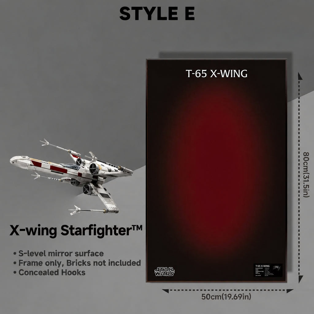 Wall-Mount Display frame for LEGO® STAR WARS X-Wing Starfighter 75355