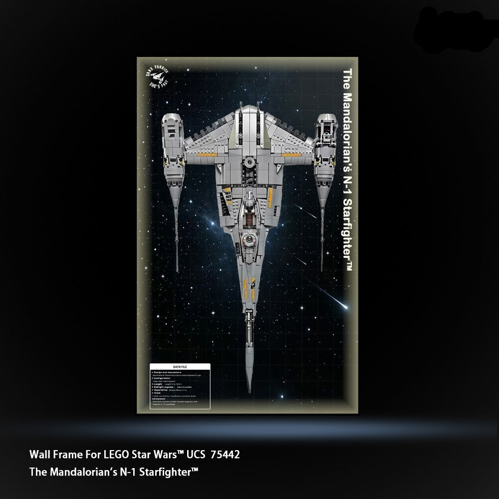 Wall Display Frame for LEGO® Star Wars 75442 N-1 Starfighter